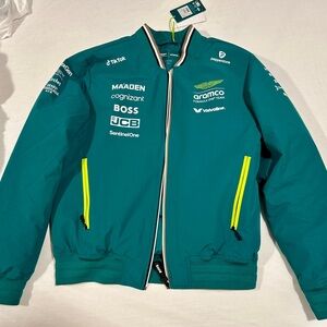 Aston Martin F1 Aramco Team Bomber Jacket 2025 Green — Medium